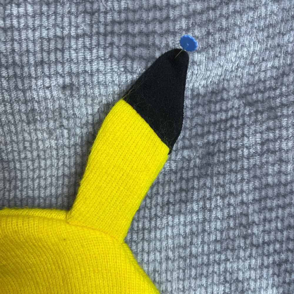 Pokémon Pikachu Face Open Mouth Knit Hat Beanie 2015 adult‎ 4 inch Side Braids - Picture 4 of 8